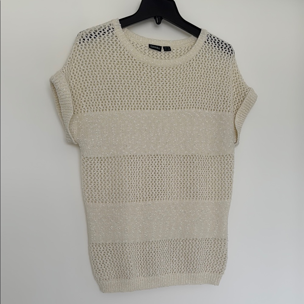 Cream Sweater with Textural Knit Design